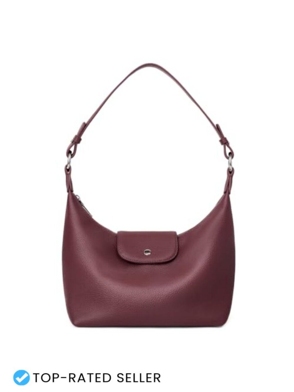 Genuine Pebbled Leather Hobo Shoulder Crossbody Bag Convertible Straps